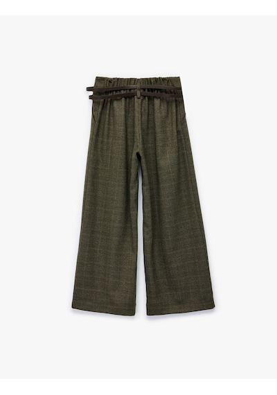 Koton Viskon Karışımlı Kemer Detaylı Ekoseli Geniş Paça Pantolon Yeşil Ekose 6wkg40062aw Yeşil Ekoseli Koton Viskon Karışımlı Kemer Detaylı Ekoseli Geniş Paça Pantolon Yeşil Ekose 6wkg40062aw Yeşil Ekoseli