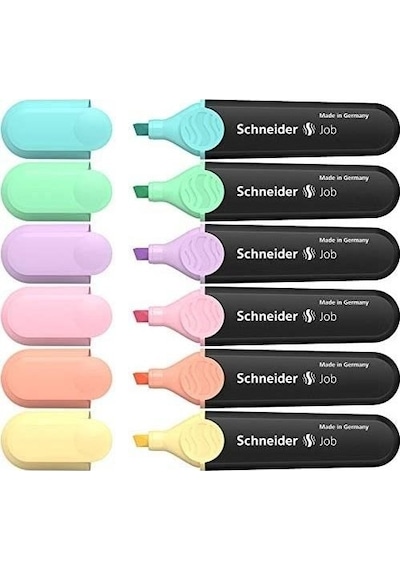 Schneider Pastel Fosforlu Kalem 6'lı Set Çok Renkli