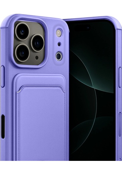 Apple Uyumlu iPhone 17 Pro Kelvin Kartvizitli Silikon Lila\