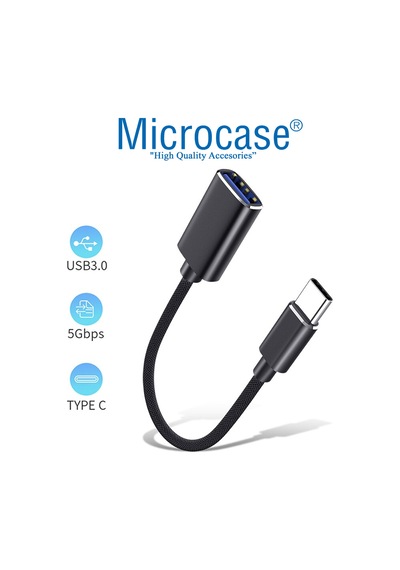 Microcase Type C Usb 3.0 Otg Adaptör - Siyah Al2599