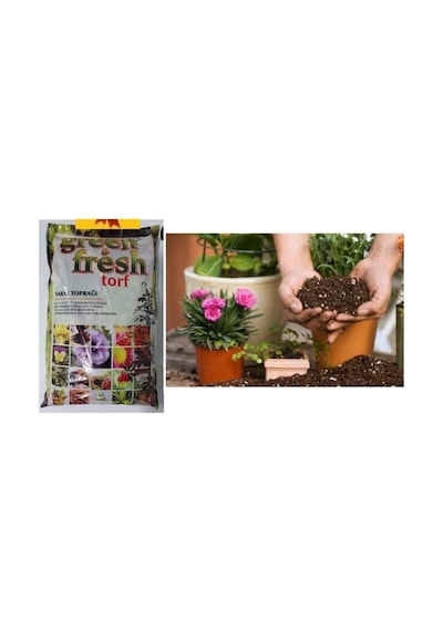 Torf 20 Lt Toprak Çiçek Toprağı Saksı Toprağı Perlitli Torf Doğal Torf