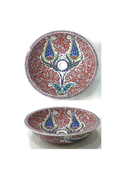 Can Seramik - El Dekoru Iznik Çini Lavabo