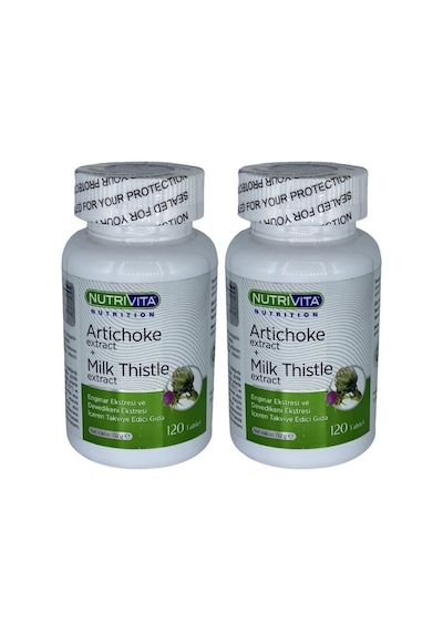 Nutrivita Nutrition Artichoke Milk Thistle Extract 2x120 Tablet Enginar Deve Dikeni Eki