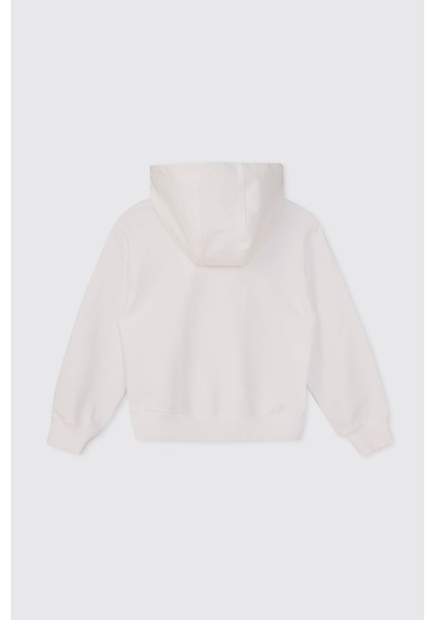 Panço Kız Çocuk Çiçek Baskılı Beyaz Sweatshirt
