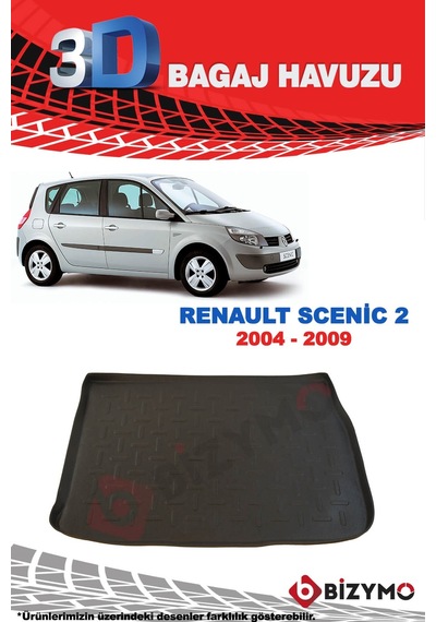 Renault Scenic 2 2004-2009 3D Bagaj Havuzu Bizymo Renault Scenic 2 2004-2009 3D Bagaj Havuzu Bizymo