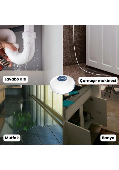 Zigbee Su Baskını Sensörü - Dahili Alarmlı Tuya, Smart Life , Zigbee2mqtt Uyumlu Zsb-01