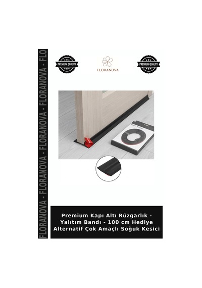 Premium Kapı Altı Rüzgarlık - Yalıtım Bandı - 100 Cm Hediye Alternatif Çok Amaçlı Soğuk Kesici Çok Renkli