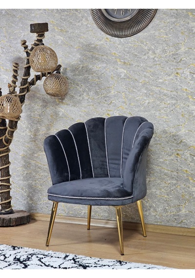 Tekli Papatya Çay Seti Koltuk Gold Sivriltme Ayak, Balkon, Salon 001