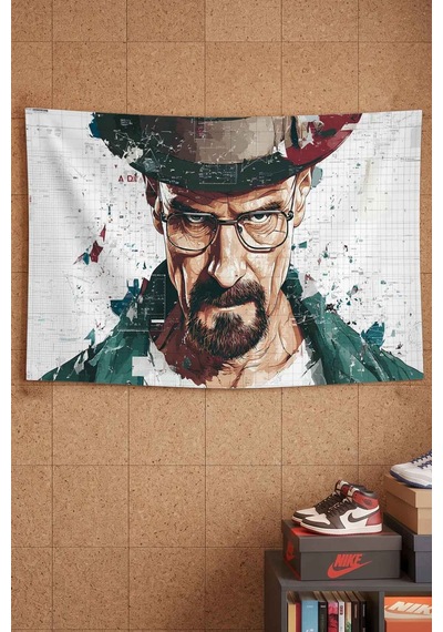 Breaking Bad Walter White Dekoratif Duvar Örtüsü Duvar Halısı Beyaz