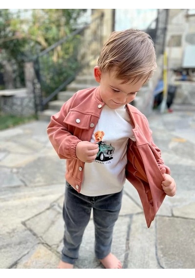 4-5-6 Yaş Kot Pantolonlu Nubukceketli Uzun Kollu Penye Sweat 3lü Erkek Çocuk Takımı Yeşil Yeşil