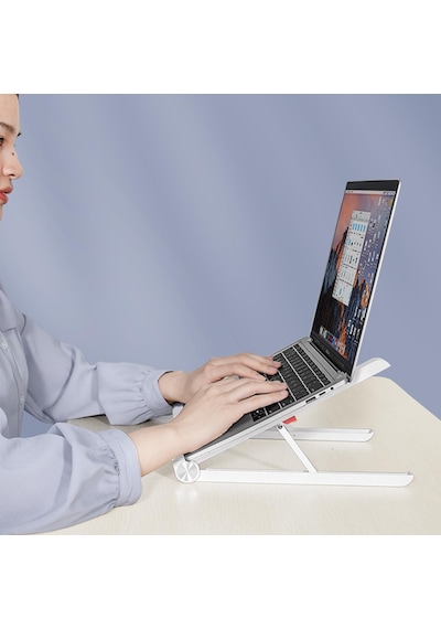 Bix Saiji X1 Alüminyum Notebook Laptop Standı Beyaz