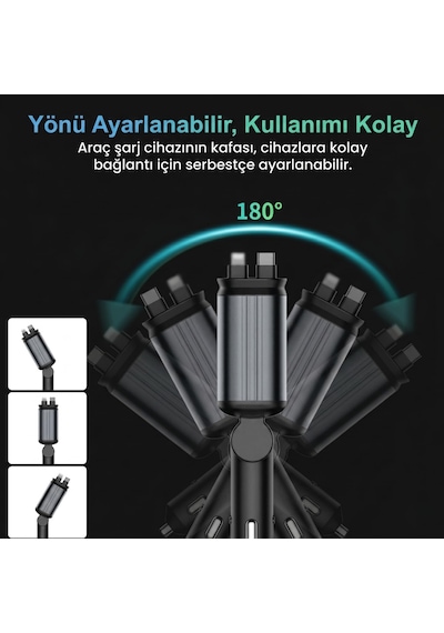 66w 4'ü 1 Arada Araç İçi Hızlı Şarj Cihazı, Pd 3.0, Type-c Ve Usb Çıkışı, Type-c Ve İos Çekilebilir Kablo, Starry Sky Projektör, 12-24v, 800 Mm Kablo, 4 Telefon Aynı Anda Şarj Cd-01 66w 4'ü 1 Arada Araç İçi Hızlı Şarj Cihazı, Pd 3.0, Type-c Ve Usb Çıkışı, Type-c Ve İos Çekilebilir Kablo, Starry Sky Projektör, 12-24v, 800 Mm Kablo, 4 Telefon Aynı Anda Şarj Cd-01