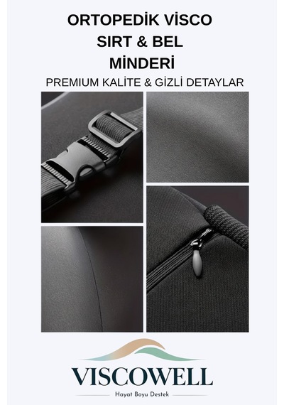 Ortopedik Sırt&bel Minderi Ortopedik Bel Minderi %100 Visco Destek Minder