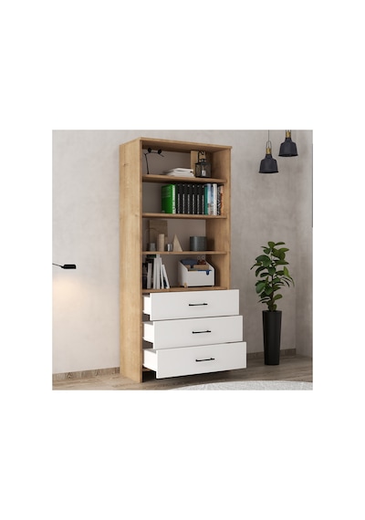3 Çekmeceli Safir Meşe - Beyaz Kitaplık Modern Ve Çok Amaçlı Açık Raflı Dolap 80x38x182 Cm Safir Meşe - Beyaz - 761717270 Safir Meşe - Beyaz 3 Çekmeceli Safir Meşe - Beyaz Kitaplık Modern Ve Çok Amaçlı Açık Raflı Dolap 80x38x182 Cm Safir Meşe - Beyaz - 761717270 Safir Meşe - Beyaz