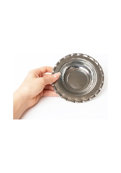 Shark Anatolia Premium Kalın Bakır Derin Meze, Kahvaltı Ve Çerez Sunum Tabağı 15 Cm Beyaz, Çirtik Kenarlı Osmanlı Stil Şef Sunum Serisi Renkli