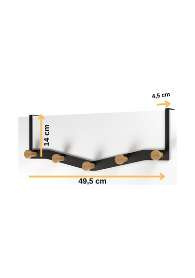 Teknotel Kapı Arkası Askı Organizer Çanta Kıyafet Askısı Metal Siyah Mg079 Siyah