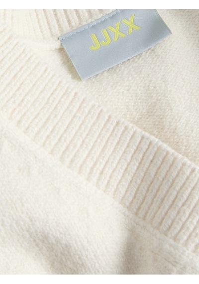 Jack & Jones Kadin Wide Fit V Yaka Triko Kazak - Elsa - 12301418 Cloud Dancer