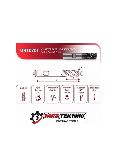 6 Mm 100 Boy Helis Boyu 30 Karbür Parmak Freze Z4 Chatter Free Alcrn Kaplama Helis 35 Weldon Pahlı Köşe Cnc Freze Ucu