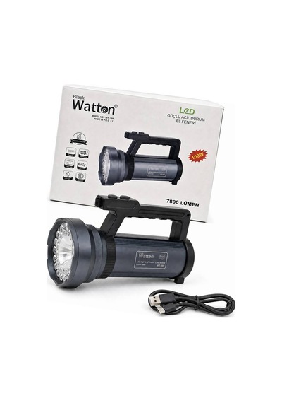 100w Işık Gücü 7.800 Lümen Şarjlı Güvenlik Feneri Wt-399 Evimdeyokyok Çok Renkli