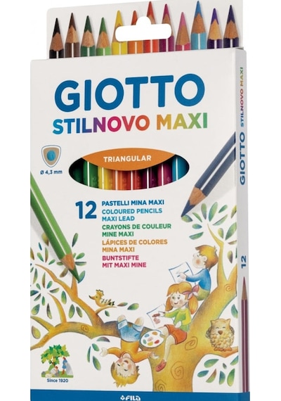 Giotto Kuru Boya Stilnovo Maxi 12 Renk Çok Renkli