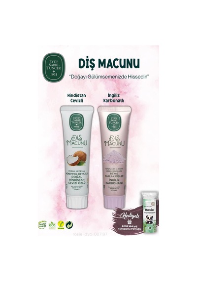 Diş Macunu 90 Ml, İngiliz Karbonatı Ve Hindistan Cevizi Özlü, Rosıe Beyazlık