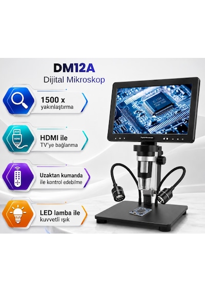 Dm12a Hdmı Bağlantılı Büyük Ekranlı Dijital Mikroskop 1500x