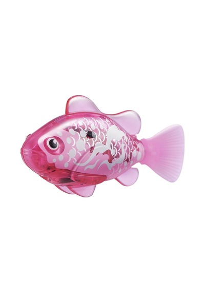 1.8 Metre Derine Dalan Suda Renk Değiştiren Yüzen Pilli Robo Alive Balık - 6.8 Cm - 1 Adet - Pembe