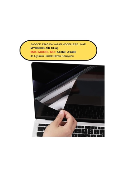 Macbook Air 13 İnç Uyumlu Parlak Şeffaf Ekran Koruyucu Net Görüntü Retina Koruma Usb-a Nesil A1