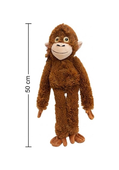 Peluş Punch Maymun 50 Cm Sevimli Konforlu: Peluş Uyku Yastığı Sarılma Arkadaşı Dekoratif Oyuncak Kahverengi