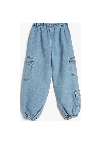 Koton Kız Çocuk Paraşüt Kot Pantolon Cepli Beli Ayarlanabilir Lastikli Pamuklu - Parachute Jean İndigo Koton Kız Çocuk Paraşüt Kot Pantolon Cepli Beli Ayarlanabilir Lastikli Pamuklu - Parachute Jean İndigo