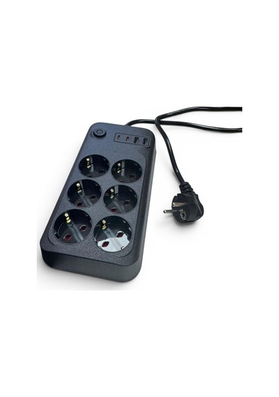 Forline 6 Soketli 2 Type-c + 2 Usb Girişli 2metre Kablolu Akım Korumalı Grup Priz 2 M