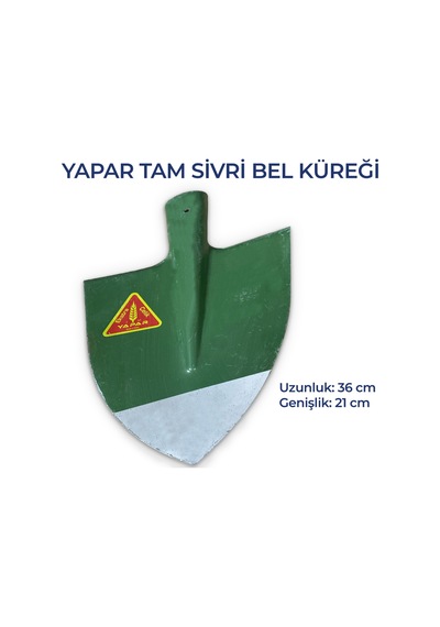 Ultra Çelik Az Sivri Bel Küreği 36 Cm 21 Cm Geniş Sap Hariç Kolay Kullanım Uzun Ömürlü
