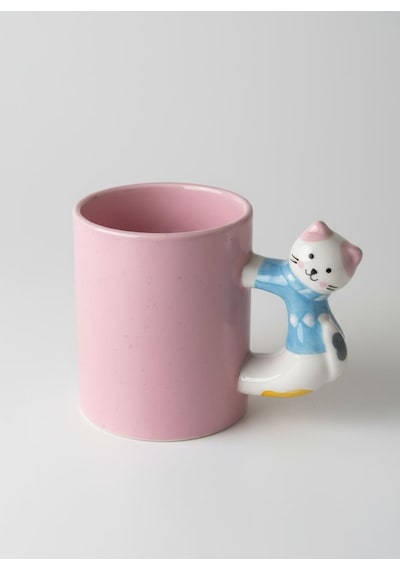 3d Pembe Kupa Kedi Kulplu 410 Ml Pembe