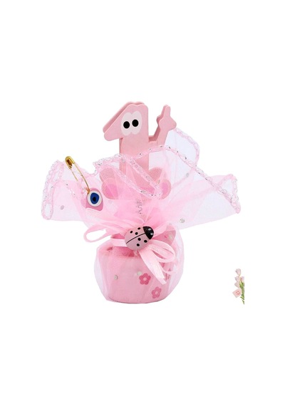 1 Yaş Figürlü Süslü Notluk - Pembe Keseli
