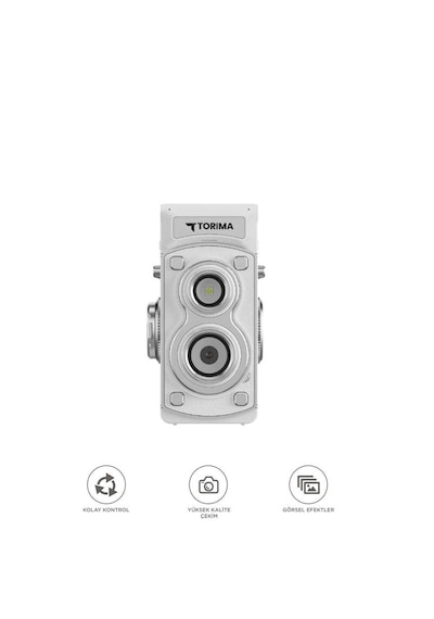 Torima CMR44 Mini Retro Dijital Fotoğraf Makinesi Beyaz