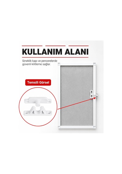 2 Adet Pimapen Pvc Pencere Kapı Sineklik Kapama Çıt Çıt Plastik Pratik Tutucu Aparat Diğer