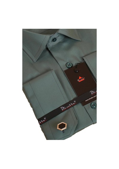 Dicotto Haki Yeşil Klasik Kesim Micro Kumaş Kol Düğmeli Regular Fit Erkek Gömlek - 190-19 001