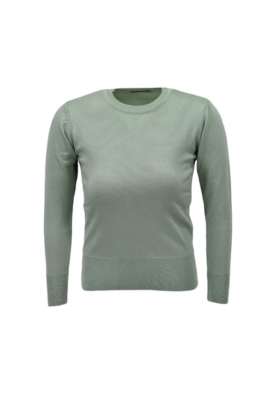 Kadın Sıfır Yaka Spor Kazak Bgl-st04085 ELMA YEŞİLİ Yeşil