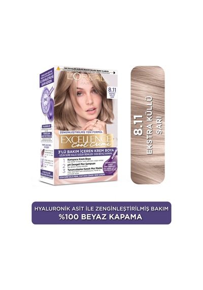 L Oréal Paris Excellence Cool Creme 8.11 Ekstra Küllü Sarı Saç Boyası