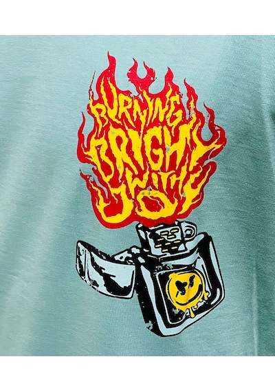 Turkuaz Erkek Zippo Tişört Turkuaz