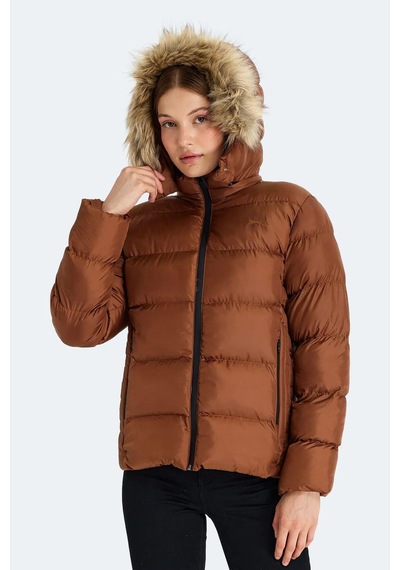 Slazenger Guest Kadın Puffer Şişme Mont Taba