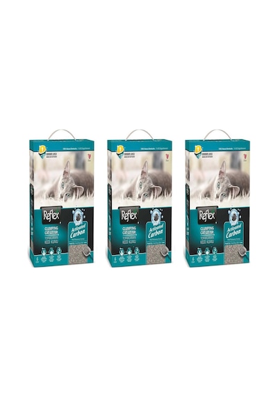 Reflex Aktif Karbonlu İnce Topaklaşan Bentonit Kedi Kumu 3 x 6 L