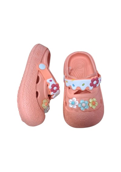 Calx Kız Çocuk Çiçek Figürlü Kaydırmaz Taban Terlik Sandalet Bnt8160 Turuncu