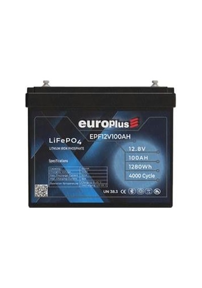 Europlus 12.8v/100ah Lifepo4 Smart Akü 4000 Cycle