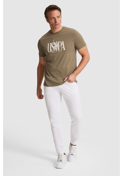 U.s. Polo Assn. Erkek Haki Tişört 50322472-vr027
