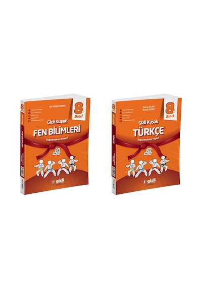 Gizli 2025 8. Sınıf Lgs Fen Bilimleri + Türkçe Gizli Kuşak Serisi Seti 2 Kitap