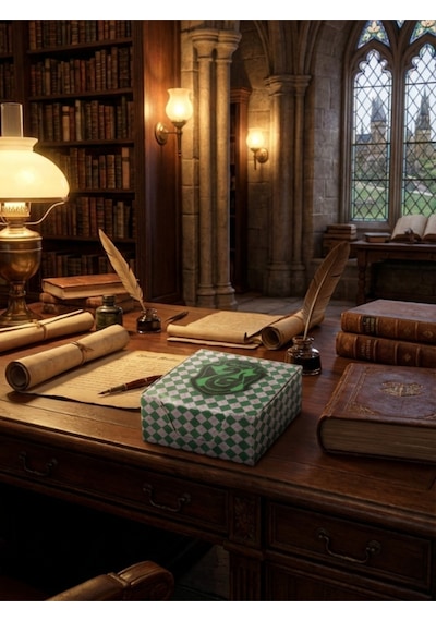 Küp Bloknot Harry Potter Hogwarts Tasarım Lisanslı Orijinal Yeşil Çok Renkli