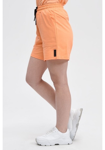 Defys Kadın Beli Lastikli Cepli Etiket Detaylı Regular Fit Şort Oranj - 527882928 Oranj