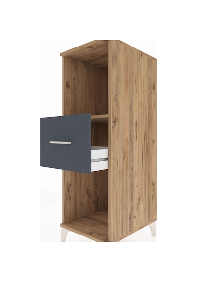 Kronos Dolap Tek Raflı Tek Çekmeceli 44x59x134 Çam-antrasit Çam