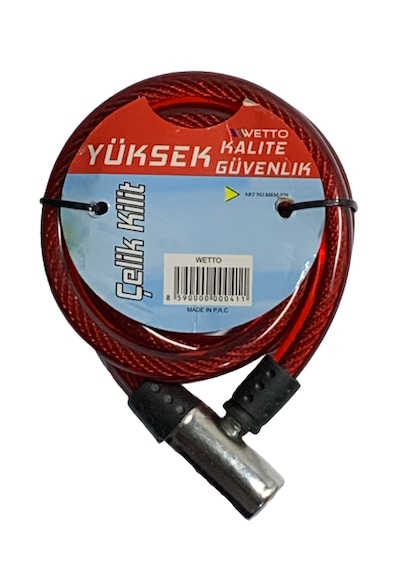 Bisiklet Ve Motorsiklet Kilidi Demirbaşlı 11x90cm Kırmzı